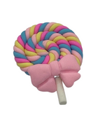 Polymer Clay Resin Lollipop with Bow