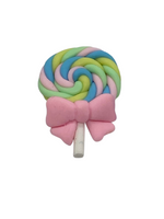 Polymer Clay Resin Lollipop with Bow