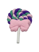 Polymer Clay Resin Lollipop with Bow