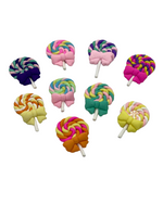 Polymer Clay Resin Lollipop with Bow