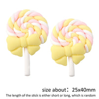 Polymer Clay Resin Lollipop with Bow