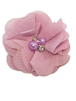Chiffon Flower with Pearl/Rhinestone 5cm