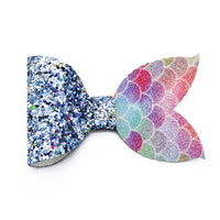 Mermaid Glitter Tail Premade Bow