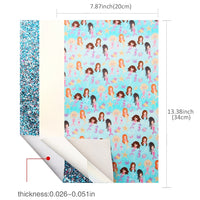 Mermaid Blues Faux Leather Full Sheet Pack of 7