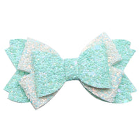 Mint Glitter Triple Bow