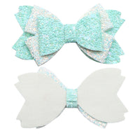 Mint Glitter Triple Bow