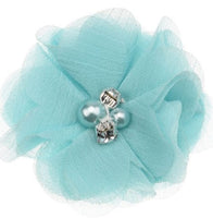 Chiffon Flower with Pearl/Rhinestone 5cm