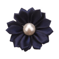Satin Ribbon Flower with Pearl 3.8cm