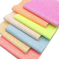 Pastel Chunky Glitter Faux Leather Full Sheet Pack of 7