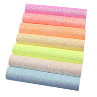 Pastel Chunky Glitter Faux Leather Full Sheet Pack of 7