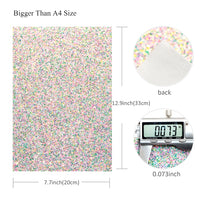Chunky Pastel Pink & Mint Glitter Faux Leather Sheet