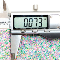 Chunky Pastel Pink & Mint Glitter Faux Leather Sheet