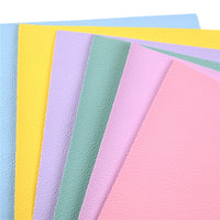 Pastel Solid Litchi Faux Leather Full Sheet Pack of 6
