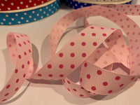 Spots Pearl Pink / Hot Pink 7/8" Ribbon