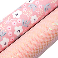 Floral Pink with Pink Glitter Double Sided Sheet