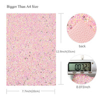 Pink Litchi with Pink & Silver Sequin Glitter Double Sided Faux Leather Sheet