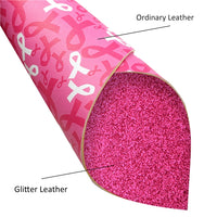 Pink Ribbon on Pink with Dark Pink Glitter Double Sided Sheet
