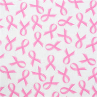 Pink Ribbon on White with Pink Silver Glitter Double Sided Sheet