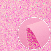 Light Pink Velvet with Pink Heart Chunky Glitter Double Sided Sheet