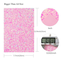 Light Pink Velvet with Pink Heart Chunky Glitter Double Sided Sheet
