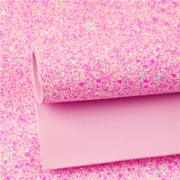 Light Pink Velvet with Pink Heart Chunky Glitter Double Sided Sheet