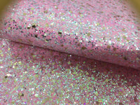 Chunky Pink with Silver Faux Leather Sheet