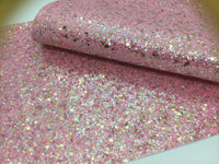 Chunky Pink with Silver Faux Leather Sheet