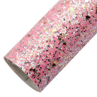 Chunky Pink with Silver Faux Leather Sheet