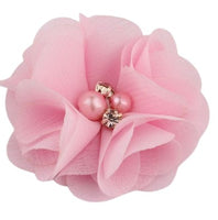 Chiffon Flower with Pearl/Rhinestone 5cm