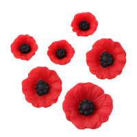 Poppy Flower Resin Embellishment - 3 Sizes Available