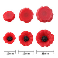 Poppy Flower Resin Embellishment - 3 Sizes Available