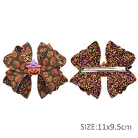 Pre Cut Halloween Pumpkin Faux Leather Bows