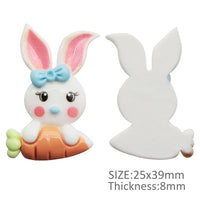 Bunny with Hair Bow Resin Embellishment