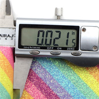 Rainbow Fine Glitter Stripe Faux Leather Sheet
