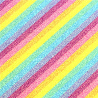 Rainbow Fine Glitter Stripe Faux Leather Sheet