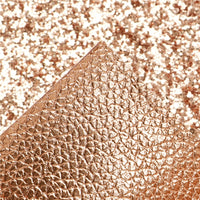 Rose Gold Metallic Litchi with Rose Gold Chunky Double Sided Sheet
