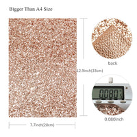 Rose Gold Metallic Litchi with Rose Gold Chunky Double Sided Sheet