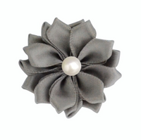Satin Ribbon Flower with Pearl 3.8cm