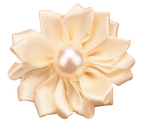 Satin Ribbon Flower with Pearl 3.8cm