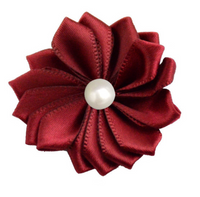 Satin Ribbon Flower with Pearl 3.8cm