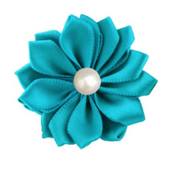 Satin Ribbon Flower with Pearl 3.8cm