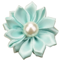 Satin Ribbon Flower with Pearl 3.8cm
