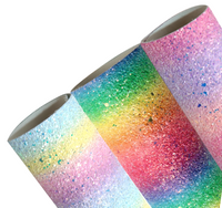 Ombre Chunky Glitter Faux Leather Sheet