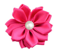 Satin Ribbon Flower with Pearl 3.8cm