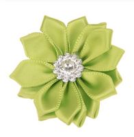 Satin Ribbon Flower with Rhinestone 3.8cm