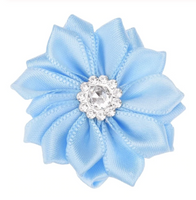 Satin Ribbon Flower with Rhinestone 3.8cm