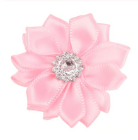 Satin Ribbon Flower with Rhinestone 3.8cm