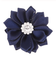 Satin Ribbon Flower with Rhinestone 3.8cm
