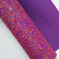 Neon Chunky Glitter Faux Leather Sheet