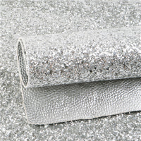 Silver Metallic Litchi with Silver Chunky Double Sided Sheet